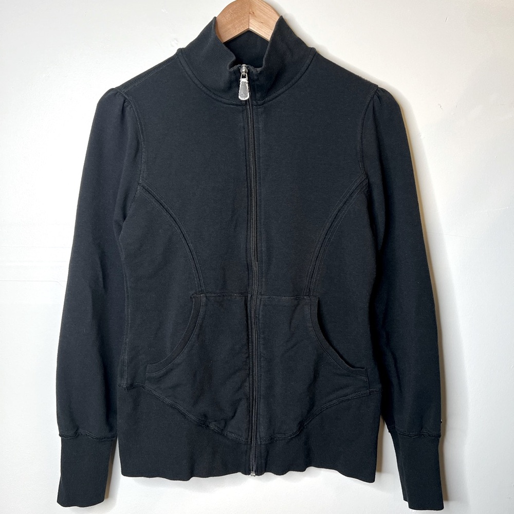 ALO Yoga Black Zip Front Jacket, M